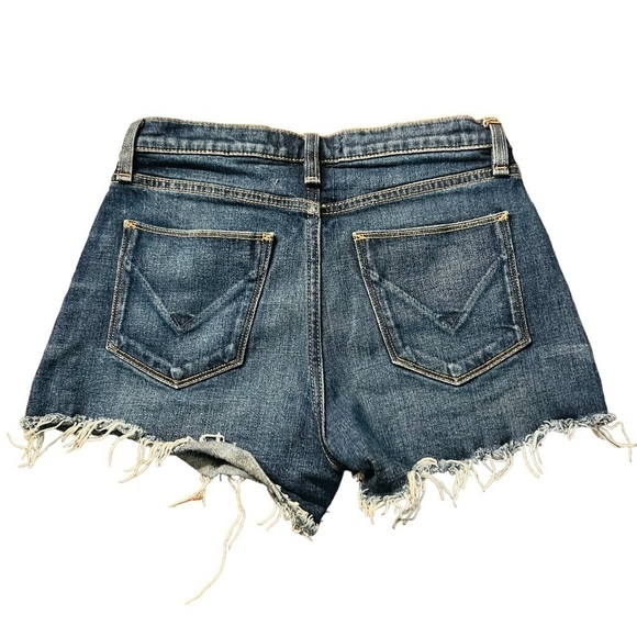 HUDSON WOMENS GEMMA SHORTS DENIM CUTOFF 5 POCKET SIZE 24 - Picture 2 of 10